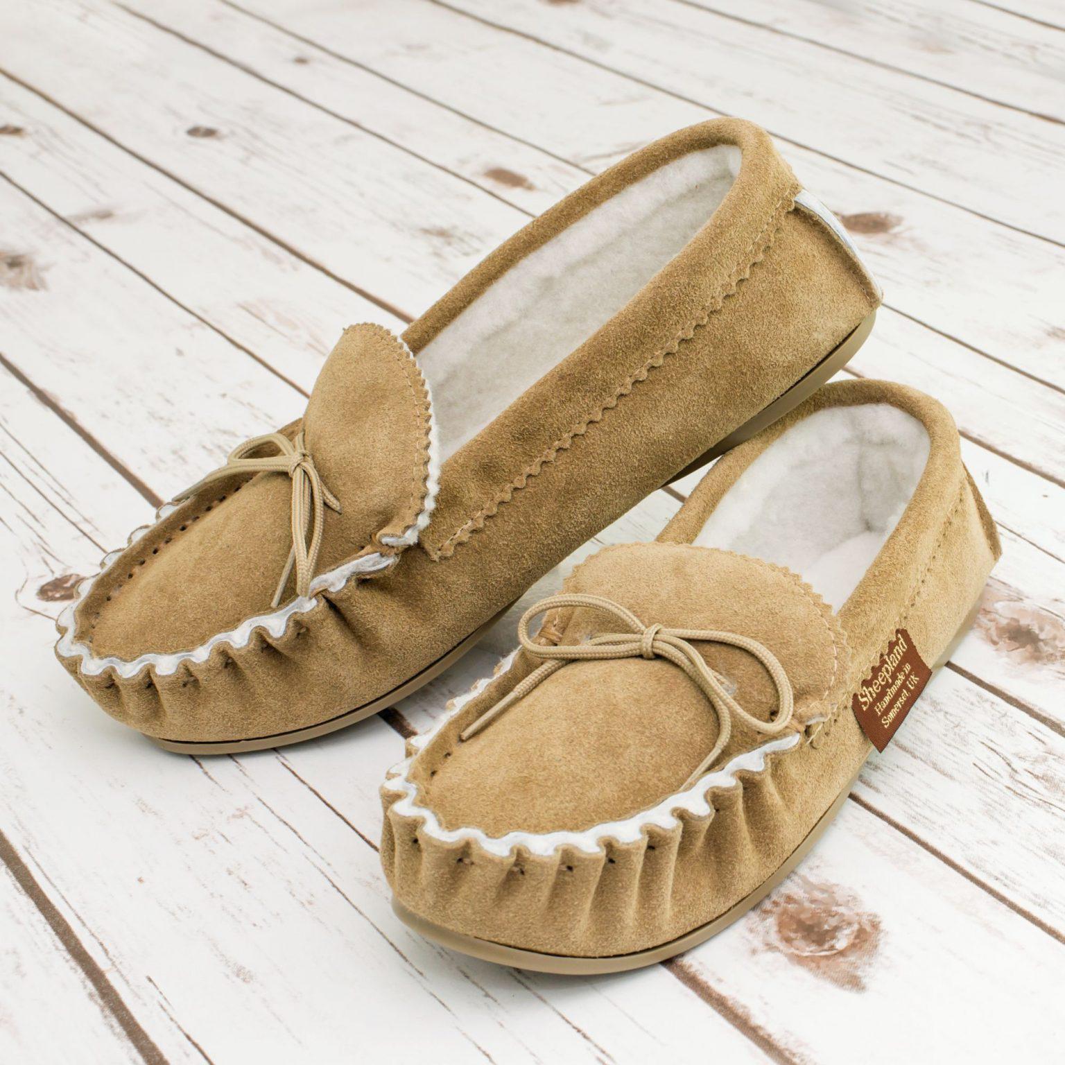 British Handmade Sahara Sheepskin Moccasins - Sheepskin.co.uk