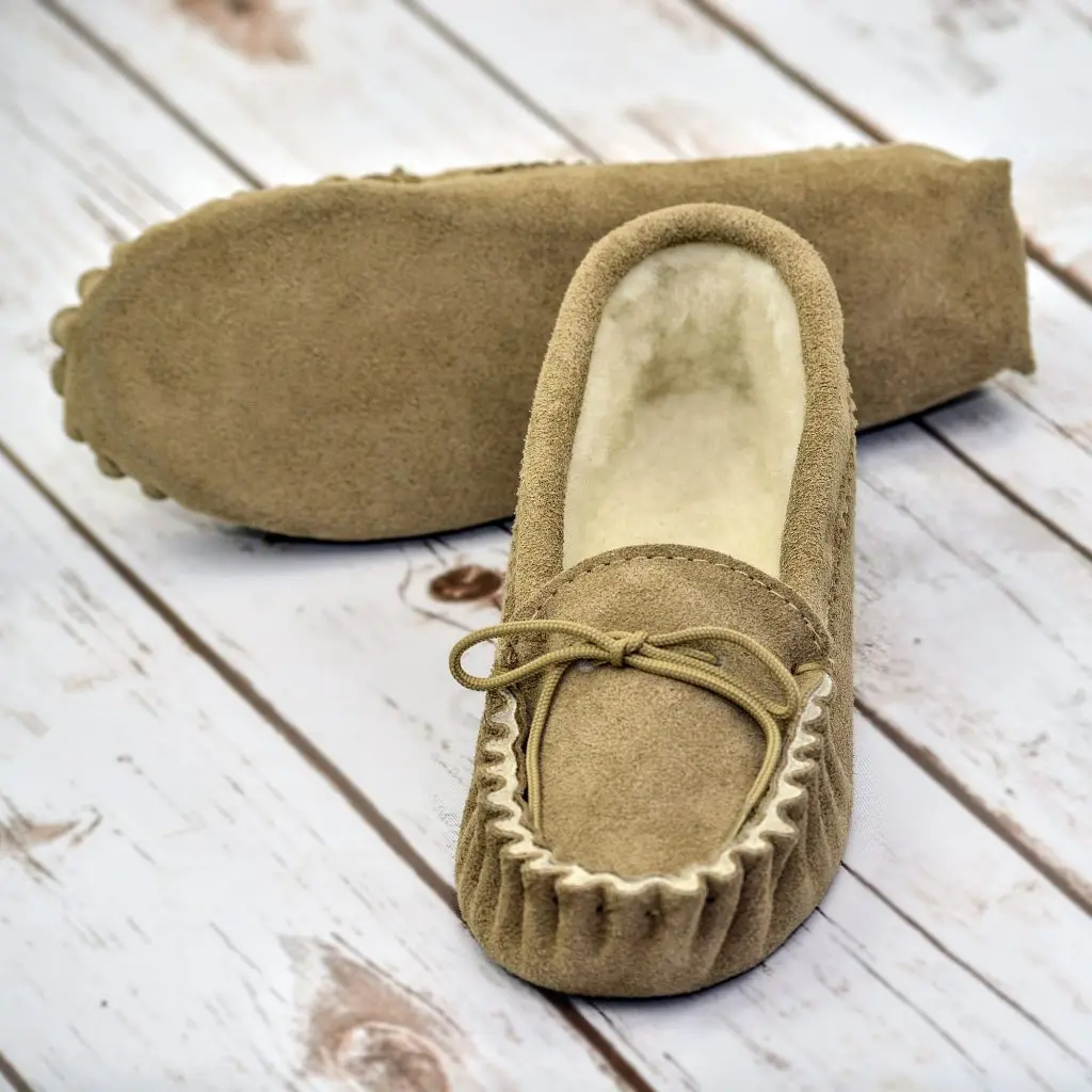 Mens suede clearance moccasin slippers