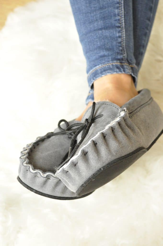 Minnetonka gray hot sale moccasins