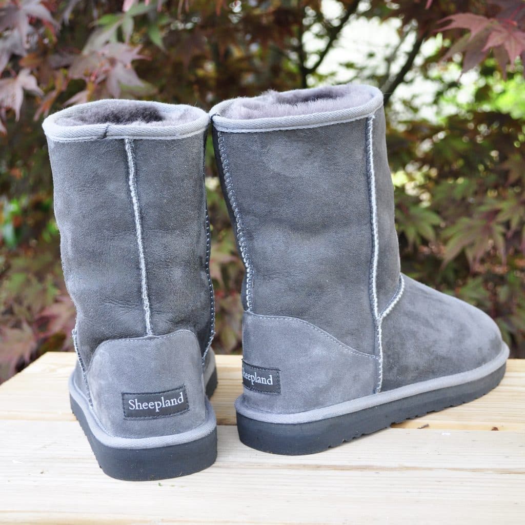 Sheepland Handmade British Sheepskin Boots in Steel Grey Sheepskin