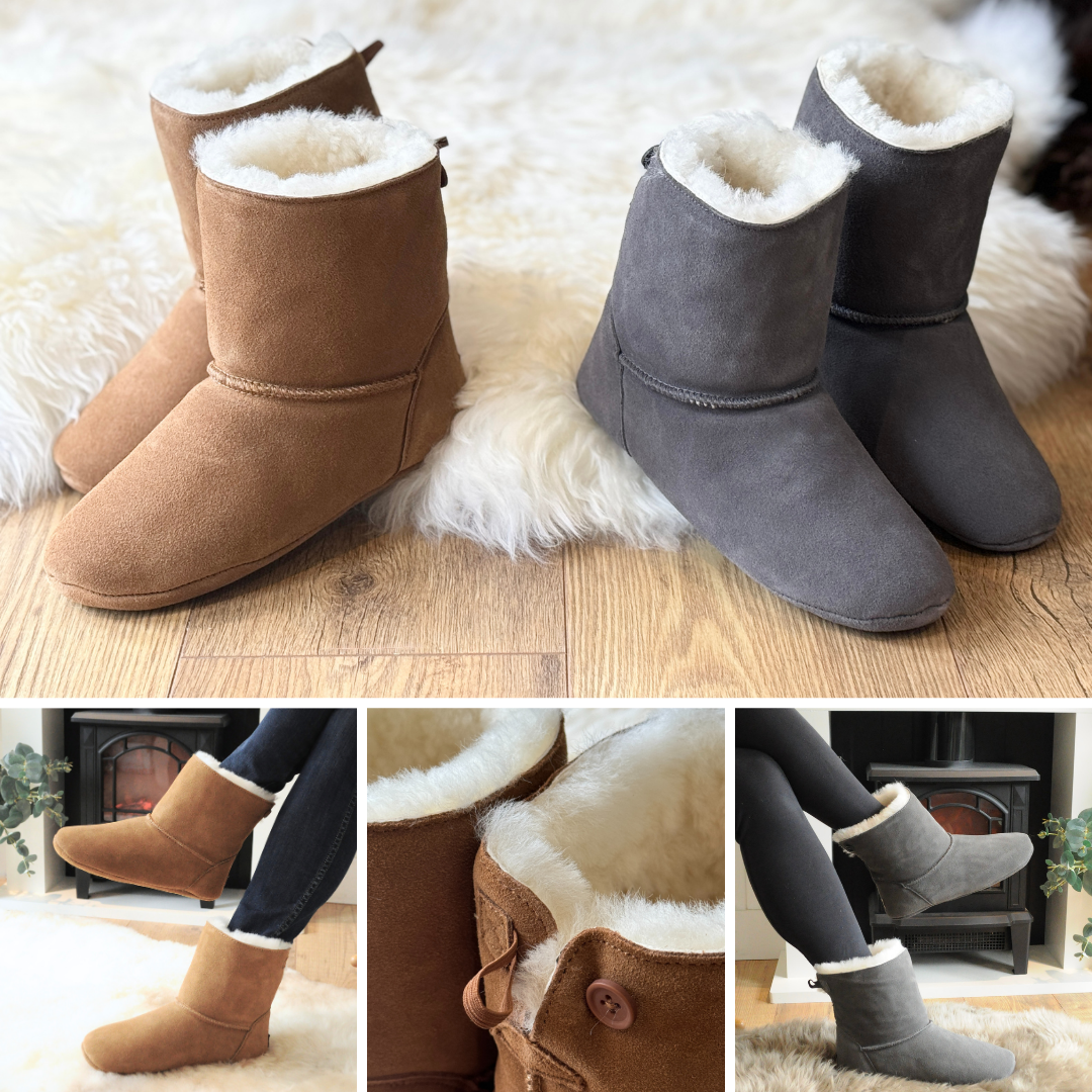 Limited Edition Sheepland Luxury Sheepskin Indoor Slipper Boots Sheepskin