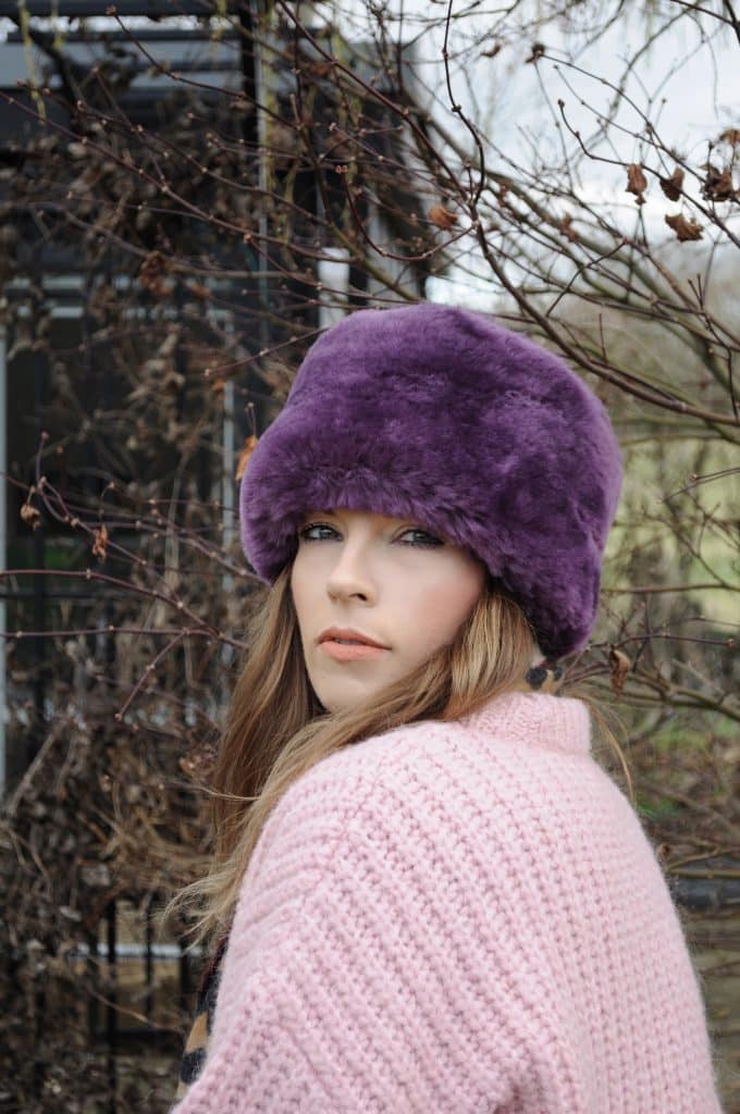 Handmade Ladies 100% British Colourful Sheepskin Shearling Hats